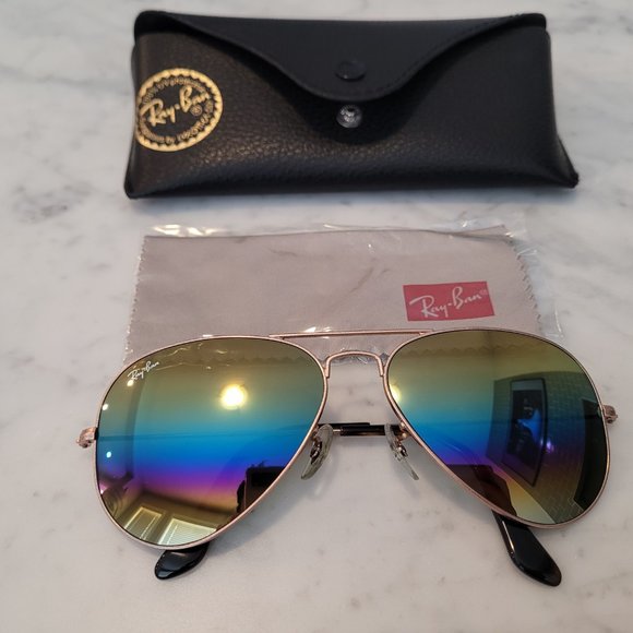 Ray-Ban Mineral Flash Lenses Aviator Sunglasses - Picture 3 of 8